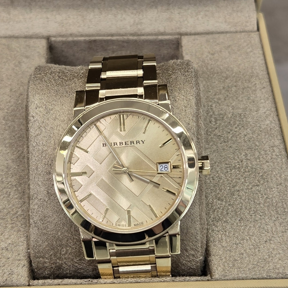 Burberry Gold-Tone Watch with Date Display